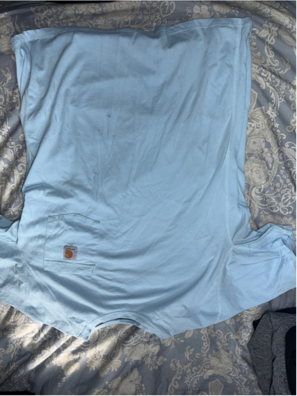 Men's Carhartt Force Relaxed Fit Pocket T-Shirt Light Blue Size L